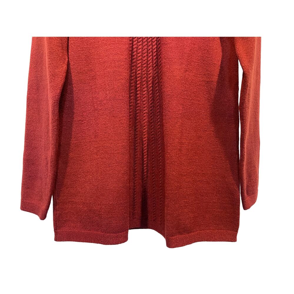 Soft Surroundings Priscilla Tunic Sweater Medium Round Neck Tight Knit Brick Red - Picture 7 of 13